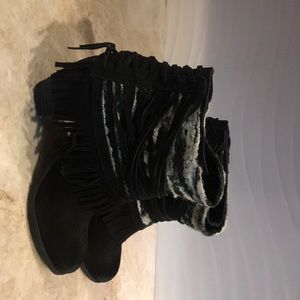Black suede ankle boots